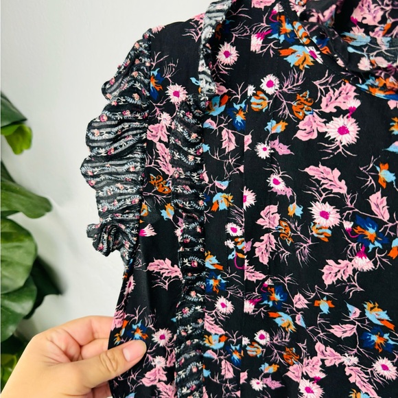 SANDRO Bouna Sleeveless Floral Ruffle Dress - Picture 4 of 10